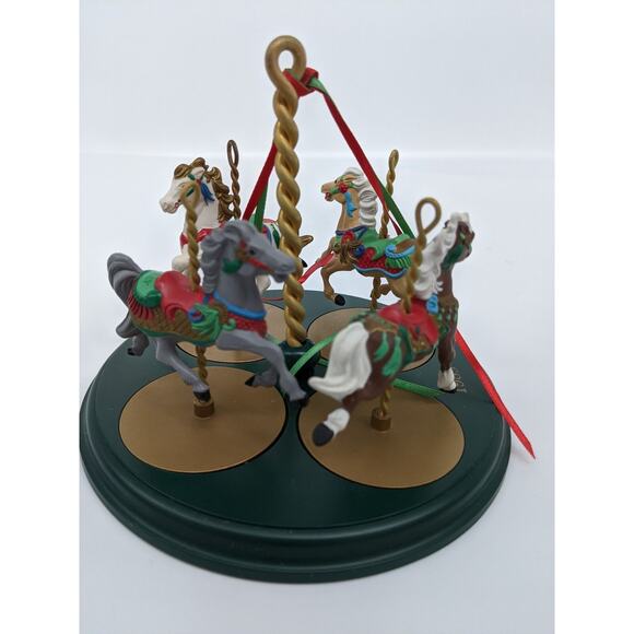 Hallmark Ornament 1989 - Carousel Horses - 5 Piece Set - Picture 3 of 8